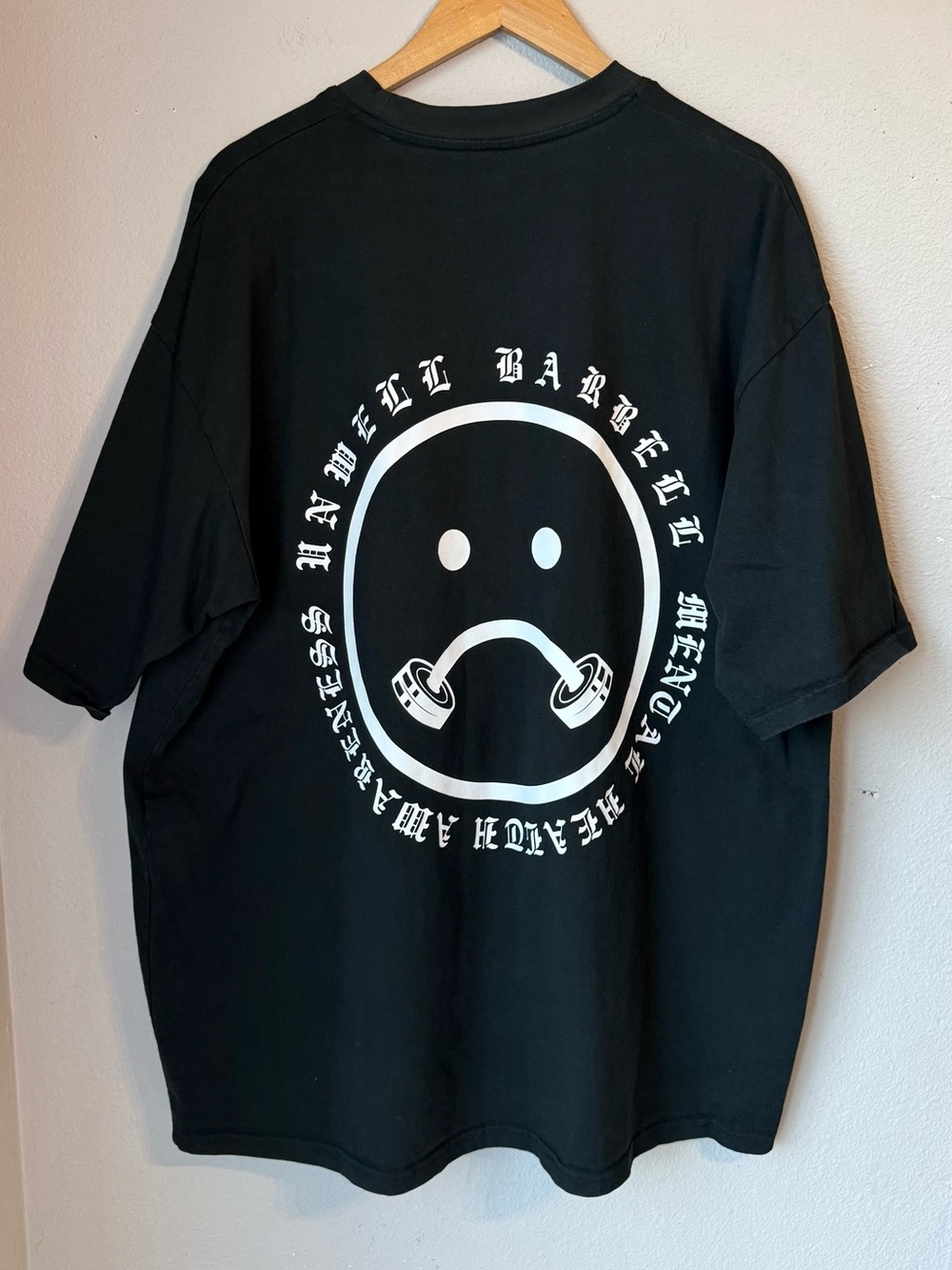 Unwell Barbell Men's Black Short-Sleeve Cotton Graphic Tee Size 3XL